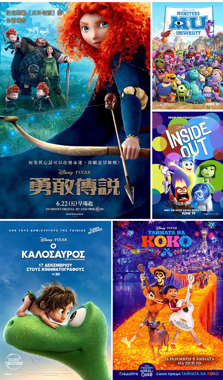 皮克斯迪士尼电影动画片合集儿童片英文原版高清短片车载u盘优盘