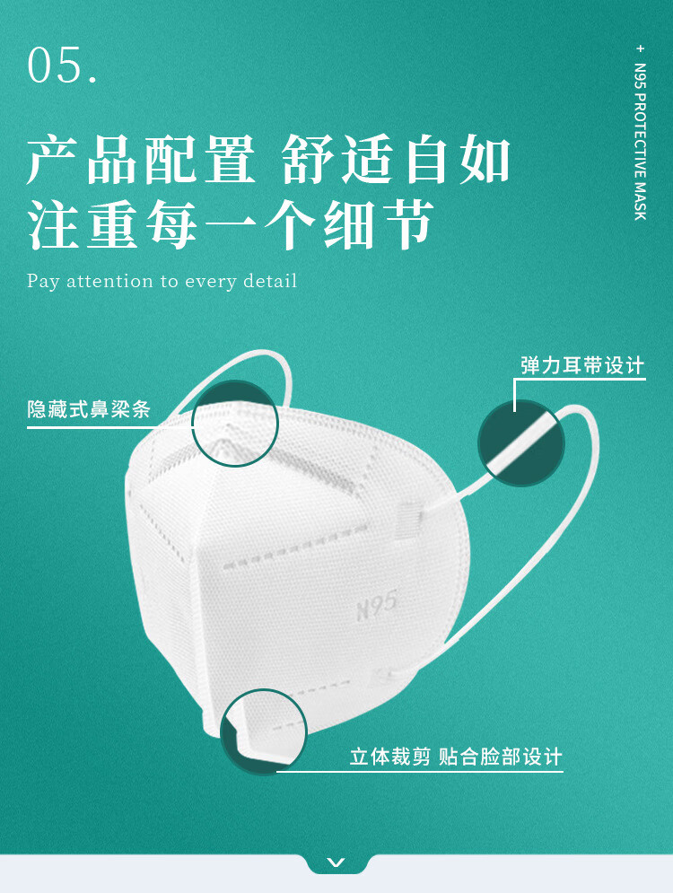 一次性医用n95口罩医院防护面罩防雾霾防尘防飞沫n95立体防护口罩独立