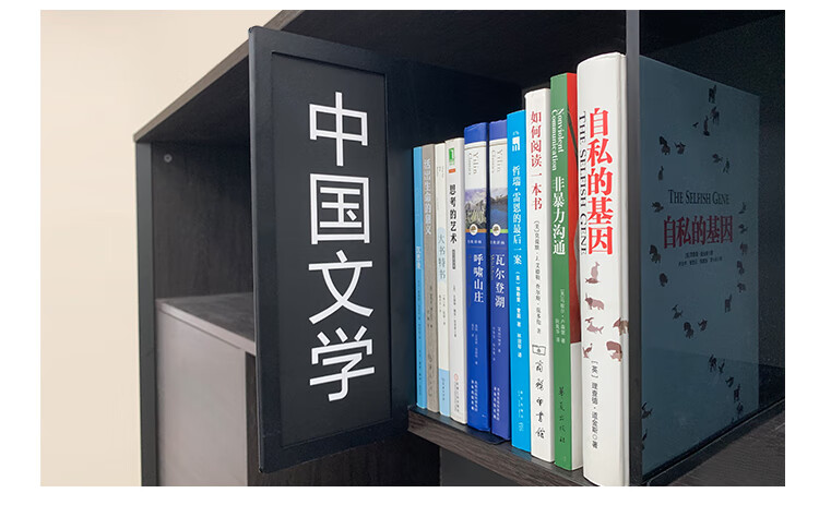 木书架分类牌图书馆分类牌书籍分类标识牌书店书架标签分类牌黑色左侧