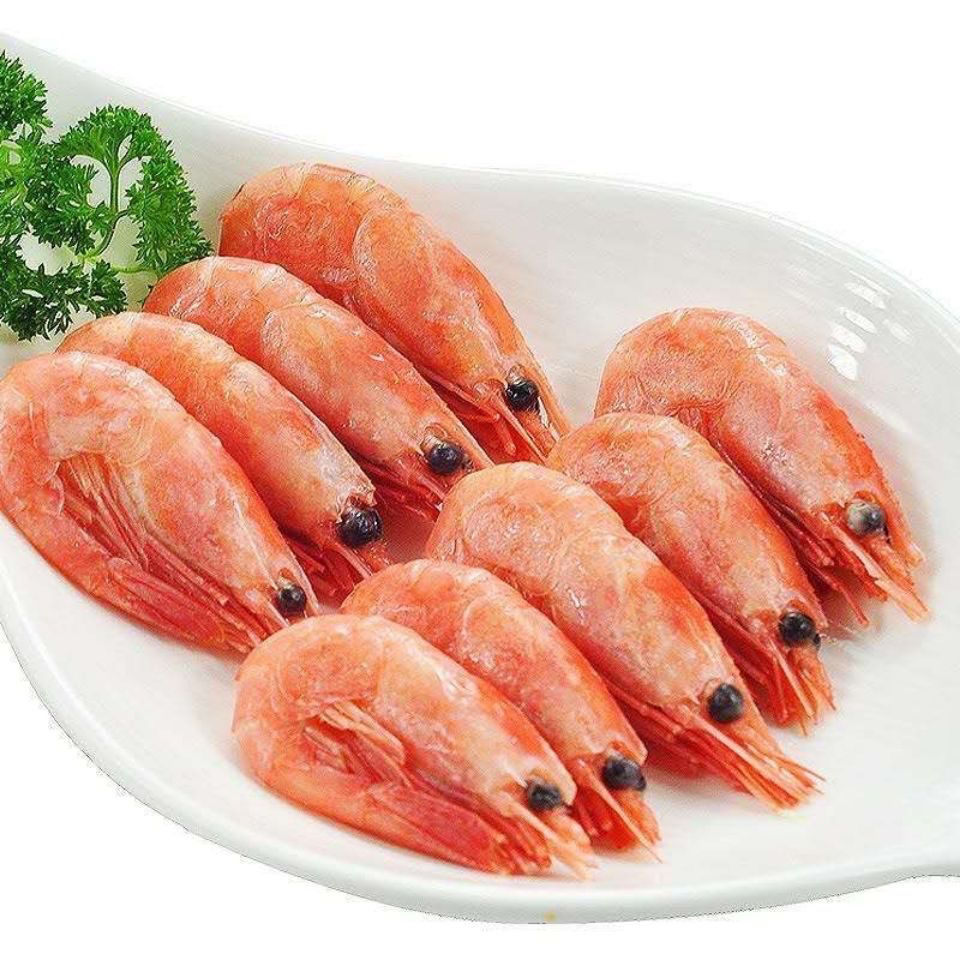 北极甜虾北极熊兰熊籽虾头籽腹籽鲜度好即食海鲜冰虾450500克