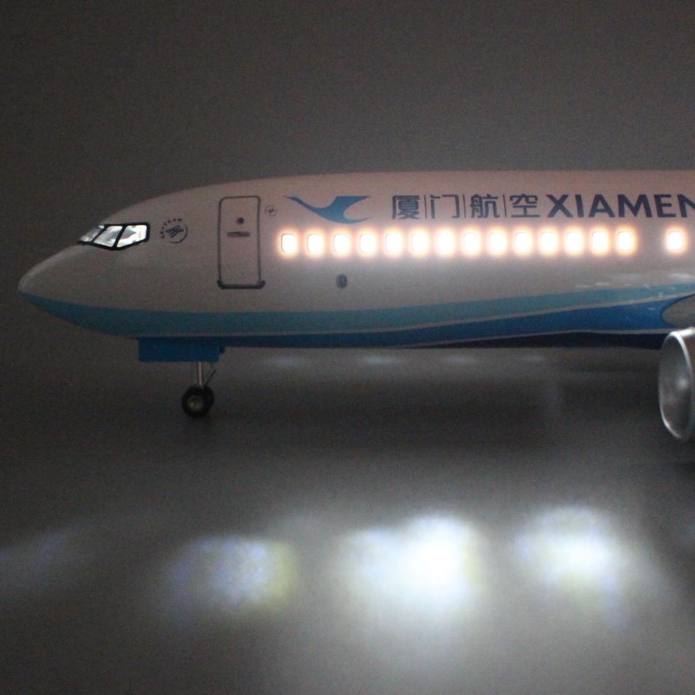 厦门航空厦航波音737800飞机模型47cm带轮子带灯波音787仿真客机厦航