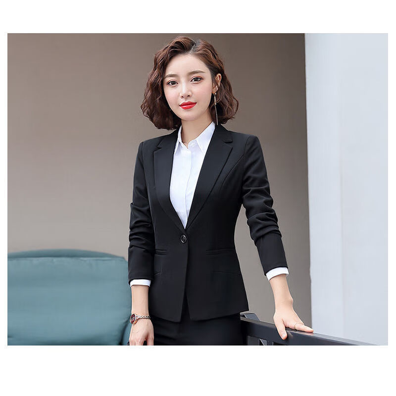 春秋款小西装外套女士职业装学生面试正装ol白领气质装酒店工作服两件