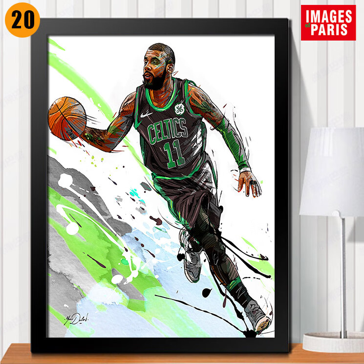 尚町nba篮网骑士凯尔特人欧文画装饰画篮球球星海报凯里欧文球迷礼物