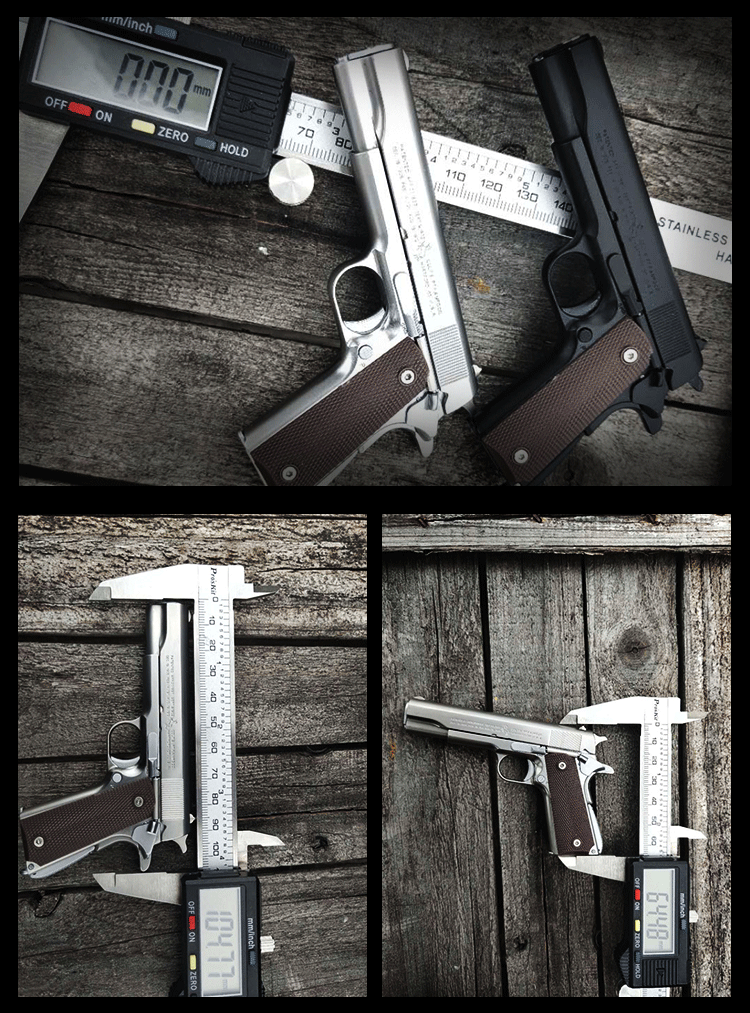 05柯尔特模型m1911抛壳玩具枪仿真摆件拆卸不可发射 1911弹夹银色 .