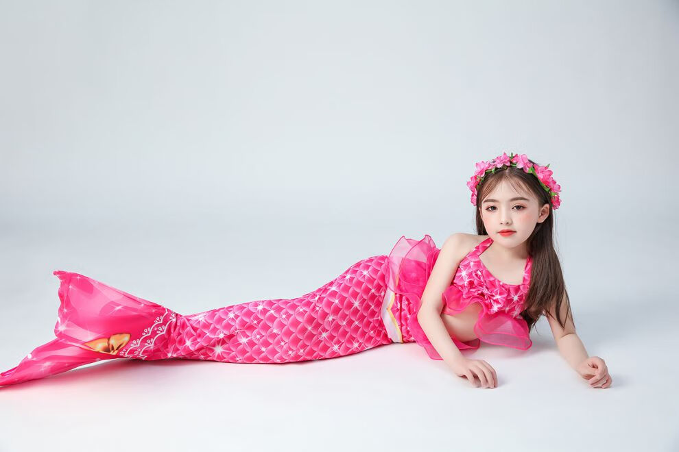 脚蹼儿童新款童装美人鱼尾巴含泳装比基尼欧美泡女童游泳衣 gb33裙 裤