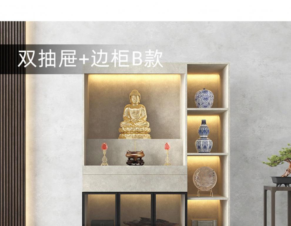 现代佛龛供奉台立柜家用玻璃门佛柜财神爷供奉桌菩萨佛像神台神龛定制