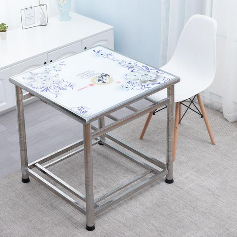 烤火桌家用不锈钢饭餐桌可折叠棋牌取暖桌正方形烤衣桌架子86架子桌面