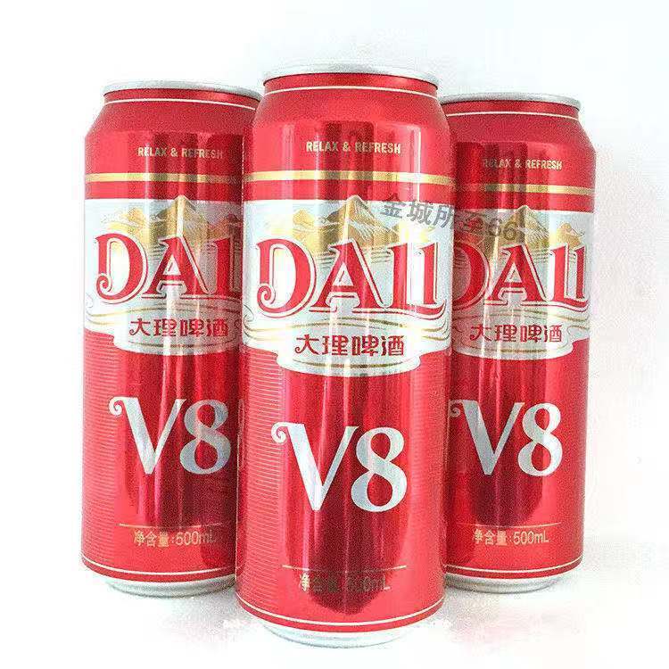 大理v8啤酒500ml612大听装云南大理啤酒罐装啤酒整箱破损包赔6罐