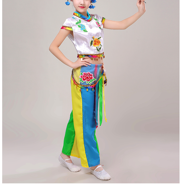 儿童民族服装女俏花旦演出服舞蹈服戏曲小花旦表演服京剧戏曲童的戏服