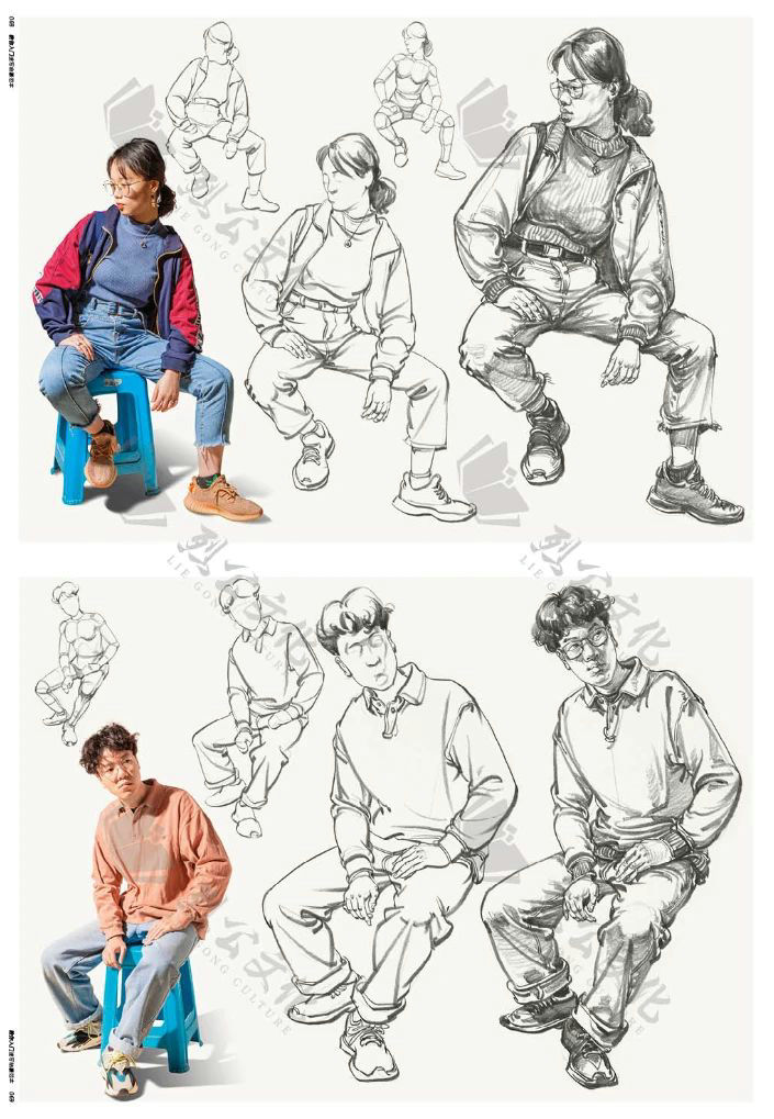 【包邮】正版教你入门速写临摹范本 黄荣记2021烈公文化人物组合场景