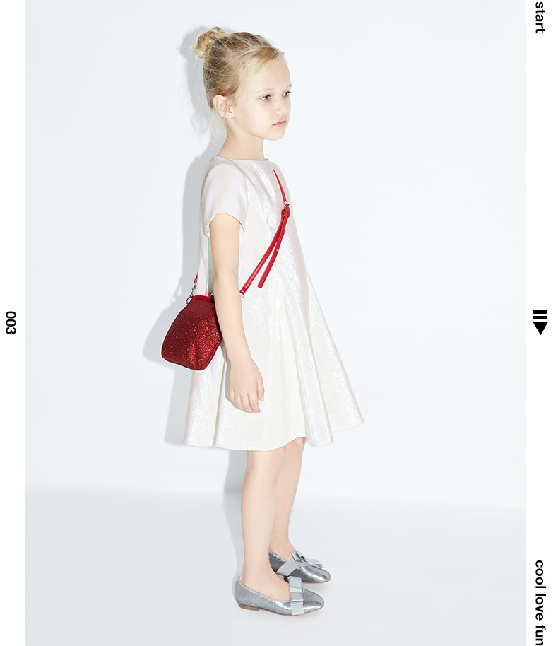 little moco童装女童夏装连衣裙儿童派对公主裙洋气夏天小女孩裙 淡