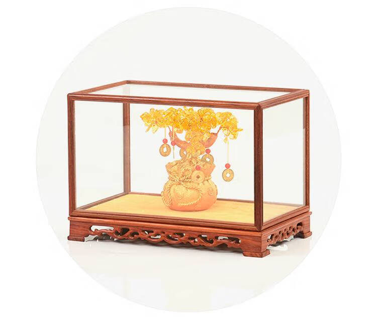 红木玻璃罩 红木玻璃罩防尘罩佛龛宝笼摆件佛像工艺品