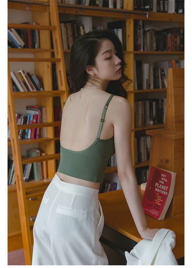 美背加厚内衣卡卡同款u型美背内衣女小胸聚拢加厚垫显大网红吊带背心