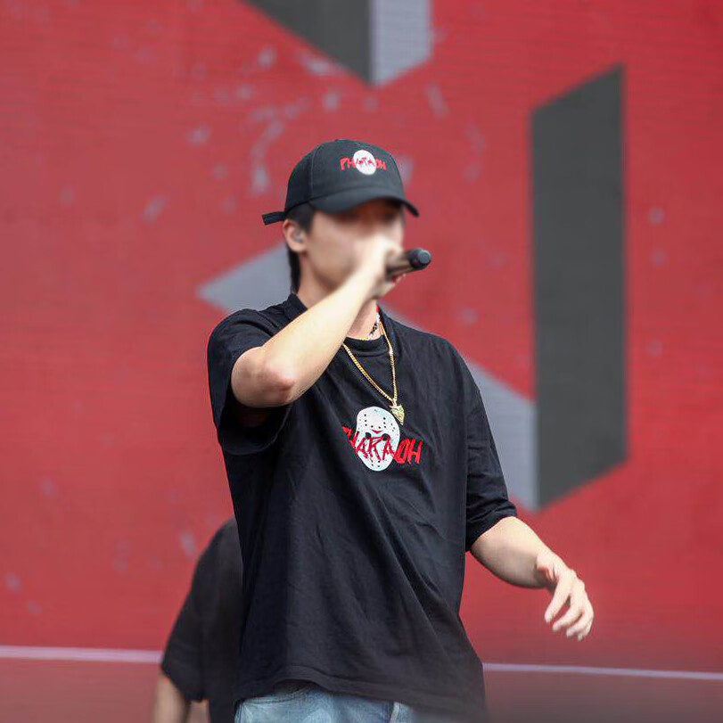 法老rapper中国新说唱周边活死人嘻哈厂t恤宽松短袖白色3xl