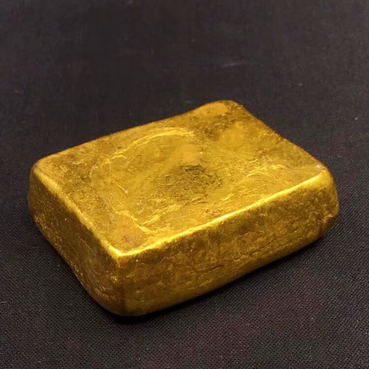 金锭 仿古金锭鎏金金锭雍正三年足赤金库加炼金锭咸丰金行鎏金金条