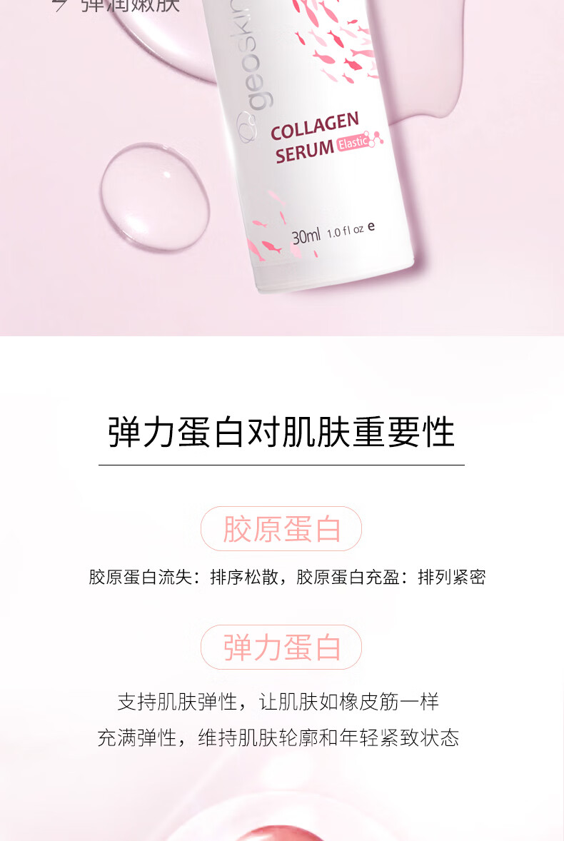 胶原蛋白弹力精华液 q弹紧致肌肤熬夜修护嫩滑改善粗糙 30ml