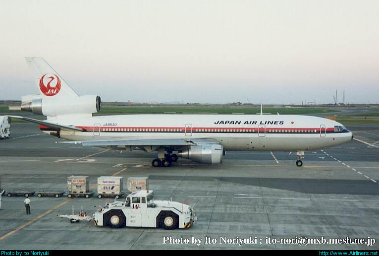 麦道dc10飞机模型1400jal航空dc40客机ja8530合金仿真主起完全着地