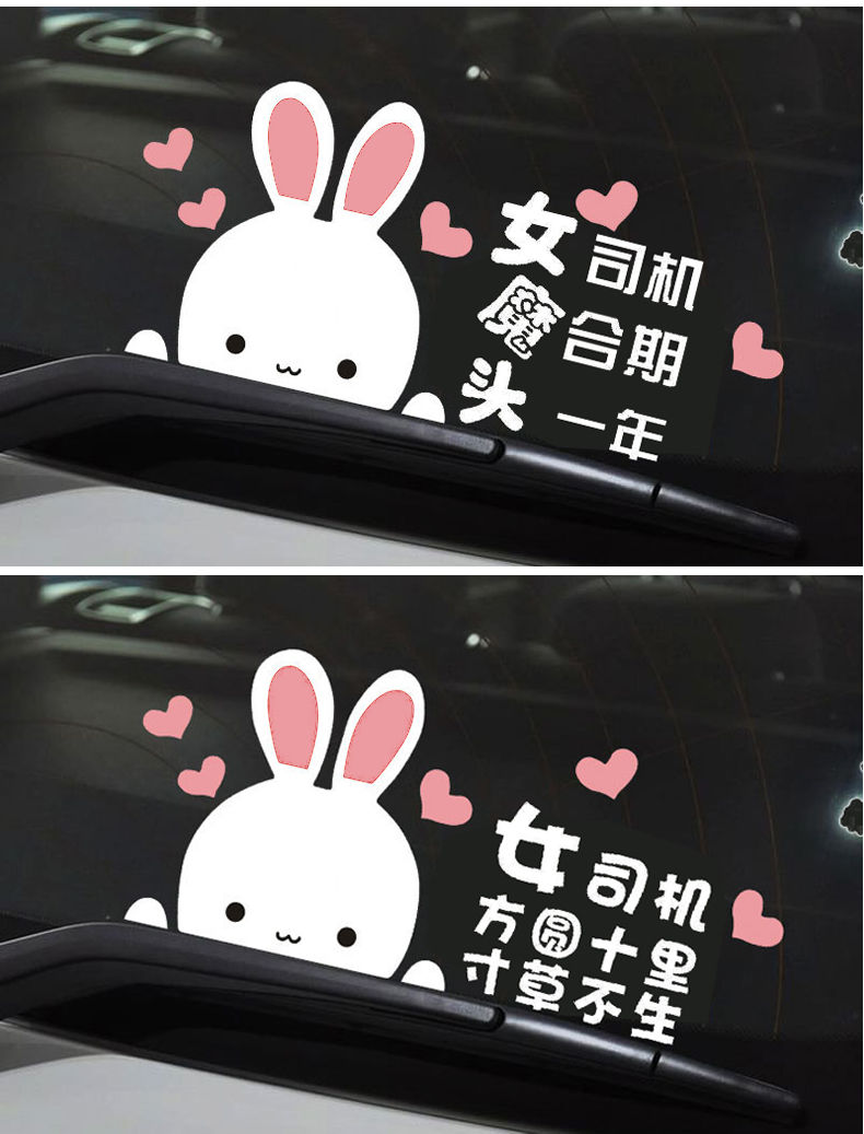 新手上路车贴创意文字实习女司机请多关照贴纸搞笑提示反光贴女提手包
