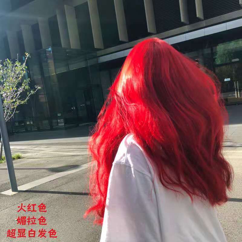 海王红染发剂同款发色大红色媚拉红自己在家染发膏女大红色强褪色膏