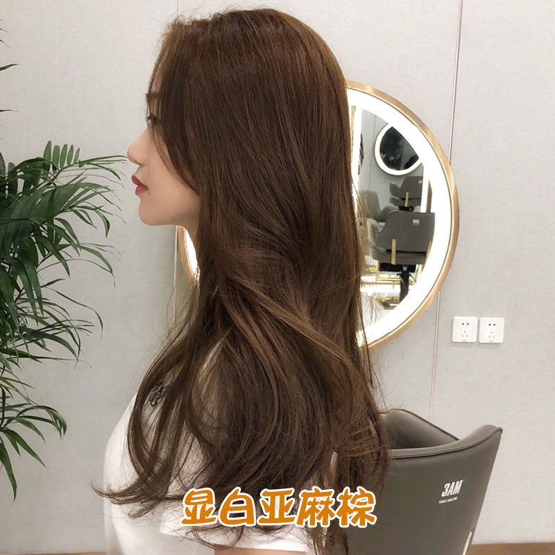 白发色染发膏雾灰棕青木棕蜂蜜棕自己在家染发剂檀木棕7度黄发头发选