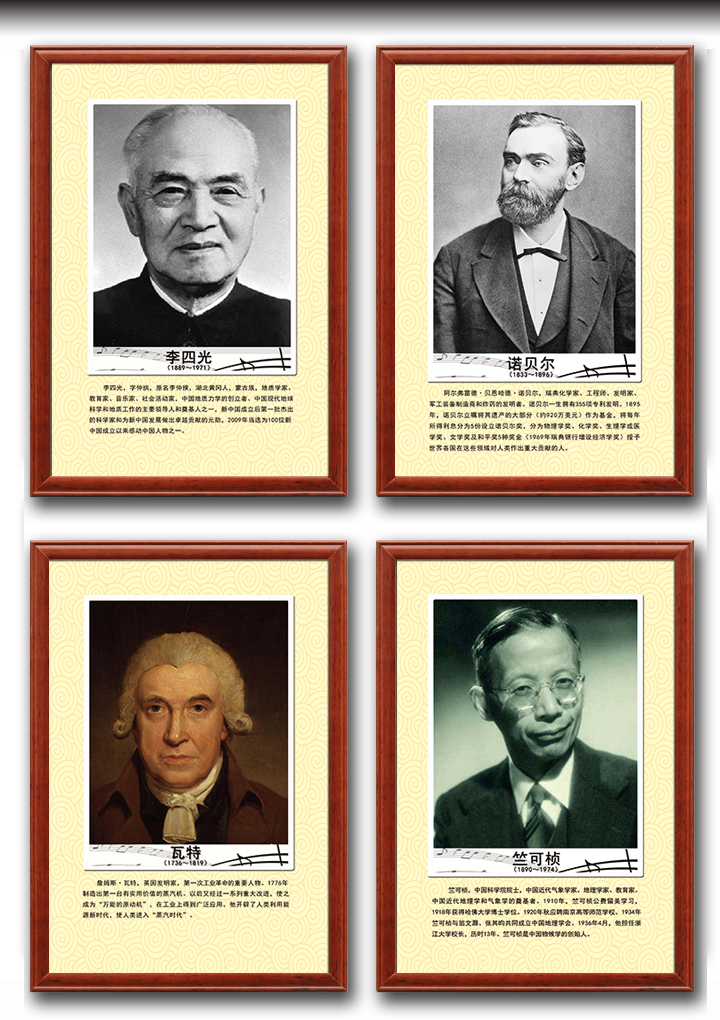 科学家物理化学生物伟人名人肖像简介实验室教室装饰布置挂画像