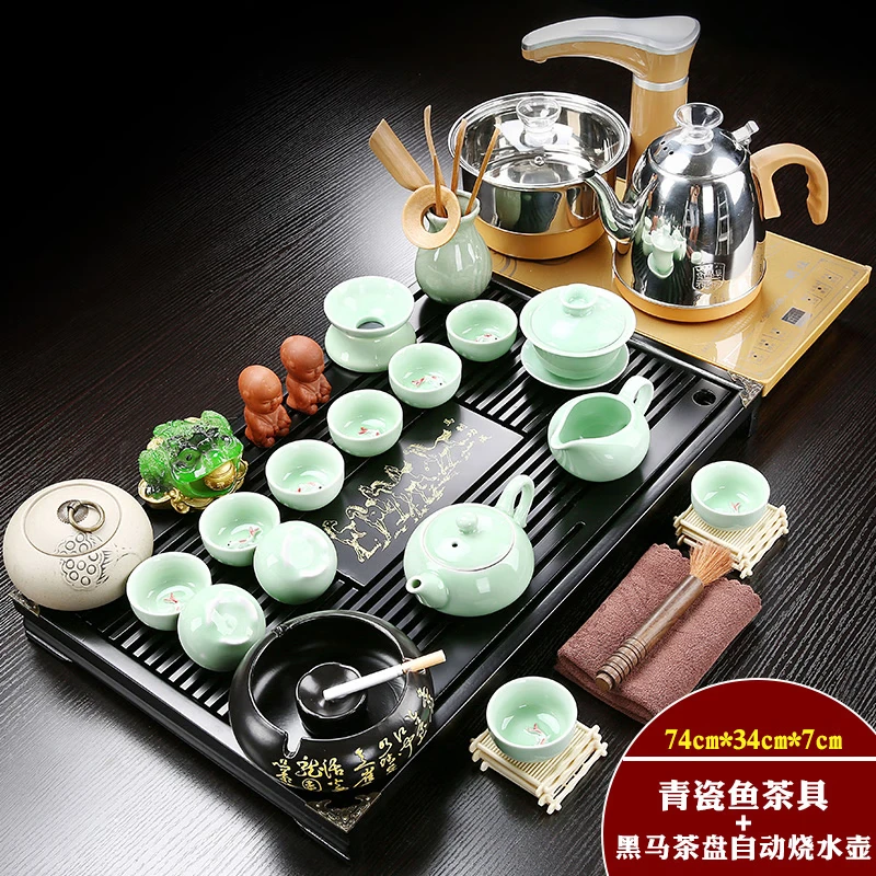 2021 new tea tray tea set complete set of household kung fu tea 