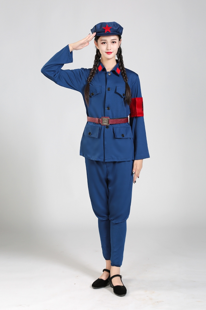 万泉河水舞蹈演出服 十送红军秧歌万泉河水表演服红色