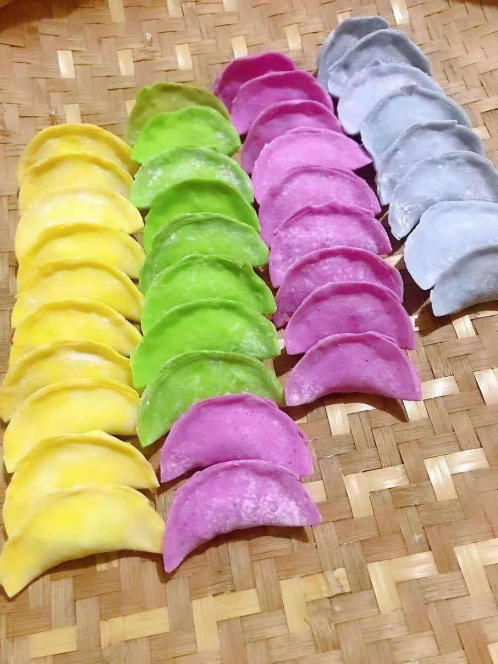 新鲜果蔬汁饺子皮辅食彩色手工饺子皮一份500克60个左右锦蜜姬二斤装