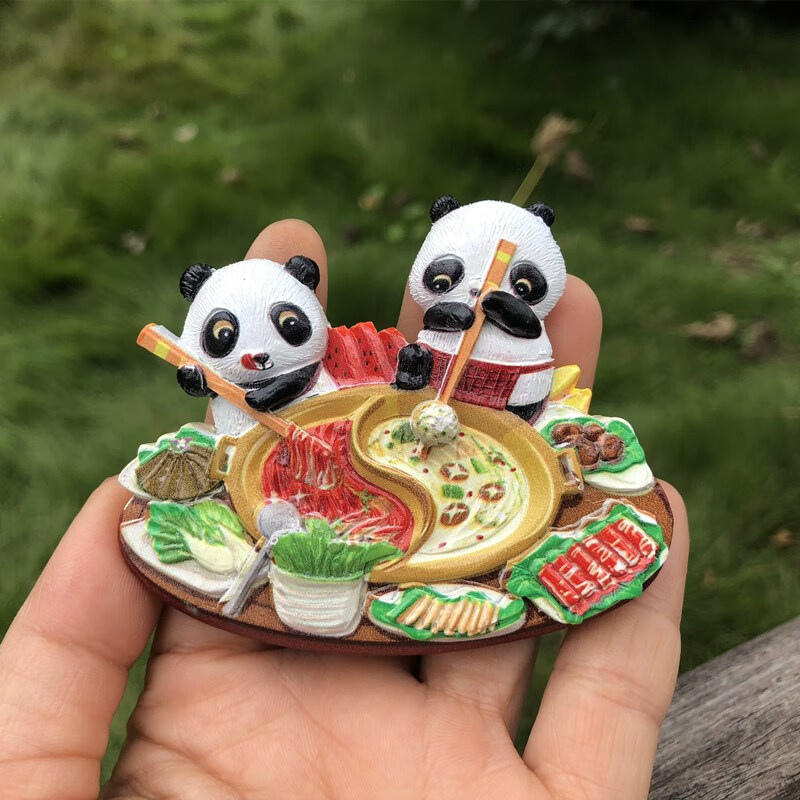创意树脂立体熊猫冰箱贴仿真3d磁性贴家居装饰贴成都旅游纪念品火锅