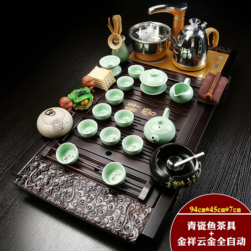 2021 new tea tray tea set complete set of household kung fu tea 