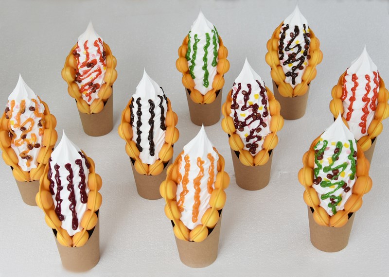 儿童鸡蛋仔冰淇淋模型仿真摆设展示冰淇淋模型滋蛋仔食品模具冰激凌玩