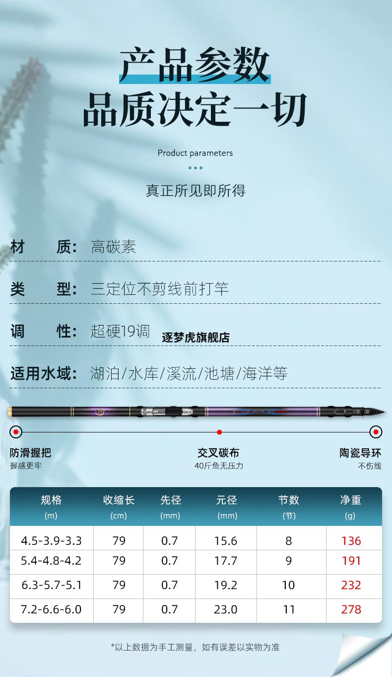 2022新款盘车溪流杆梦巴赫玉玲珑谷麦钓鱼竿前打竿轻硬19调逗钓鱼竿手