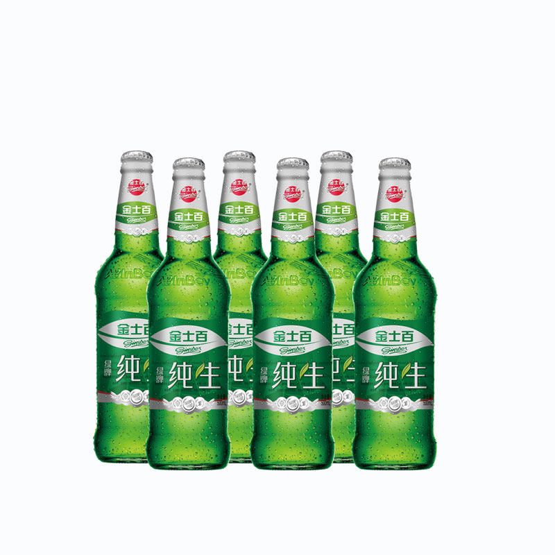 金士百啤酒 经典啤酒整箱12瓶*500ml纯生绿牌9度 绿牌