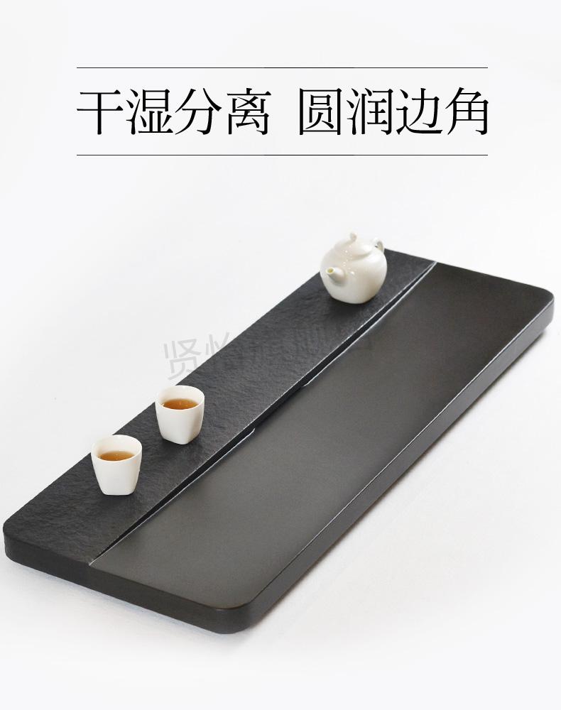 2021新款办公室简易茶盘 乌金石茶盘石头茶海茶台石材天然大号石茶盘