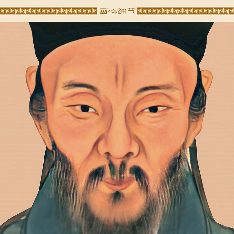 王阳明画像王阳明人物画像图王守仁古代圣贤书房装饰字画复古绢布卷轴