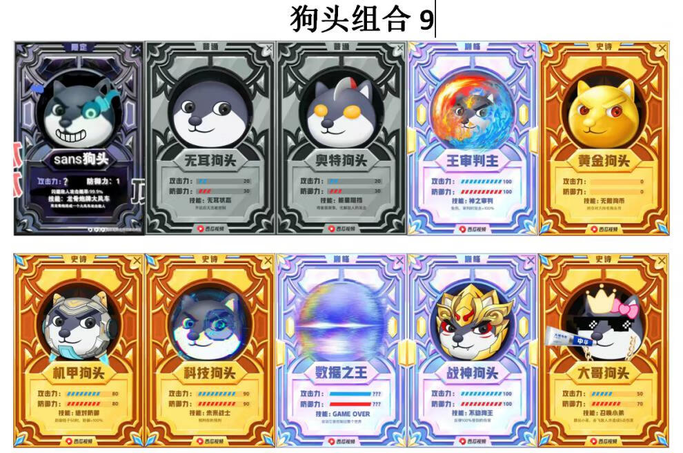 狗头卡片狗头卡牌奥特曼卡片卡牌狗头卡包游戏卡牌卡贴狗头表情包卡牌
