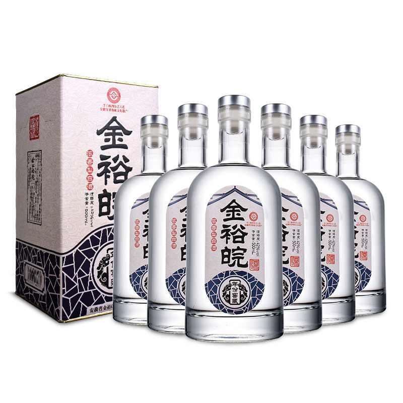 京优购金裕皖白酒500ml6瓶安徽金裕皖4252度白酒整箱6瓶礼盒装酒水纯