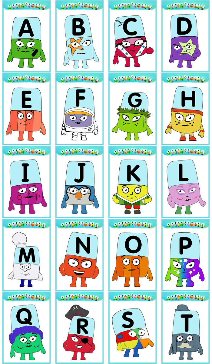 自然拼读phonics26英文卡片字母积木alphablocks配套英语教具闪卡cvc