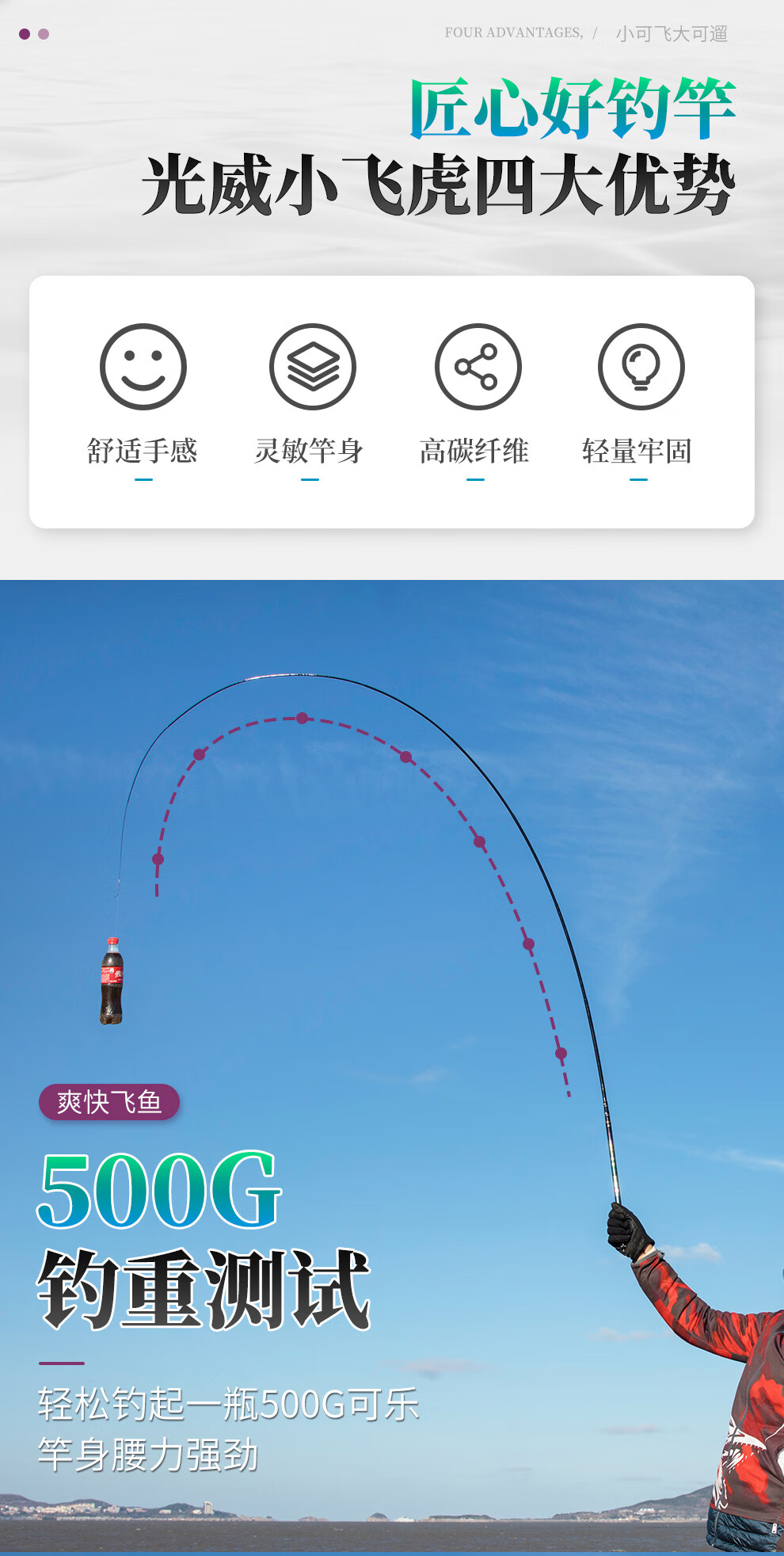gw光威小飞虎短节手竿迷你鱼竿三定位短节手杆碳素轻硬钓竿短溪流竿小