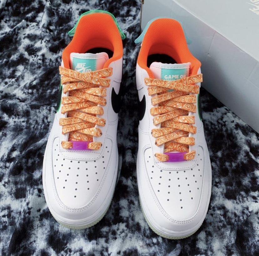 适配耐克af1白橙色电竞夜光电玩haveagoodgame反光空军一号aj1鞋带