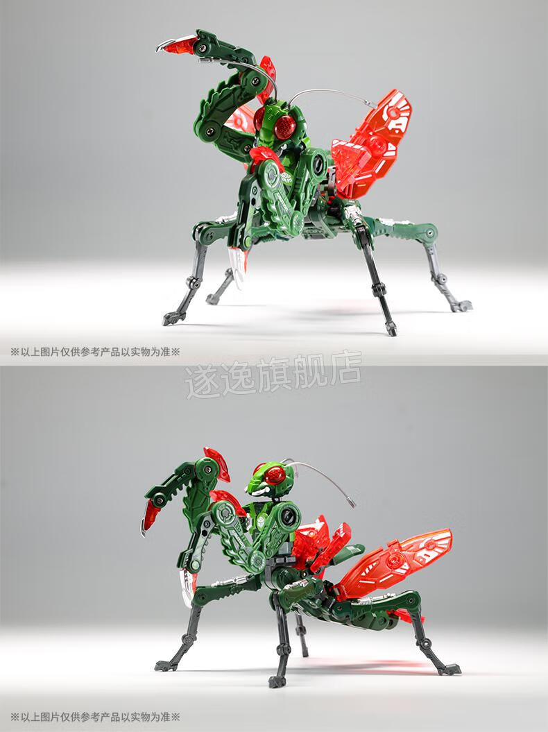 者螳螂变形玩具拼装模型潮玩机甲手办猛兽匣系列螳螂5cm5cm闭合状态