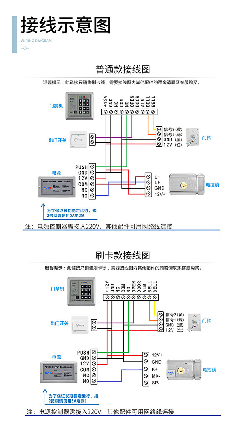 60小米华为商场同款老式防盗门智能锁免布线刷卡电控锁门禁一体机