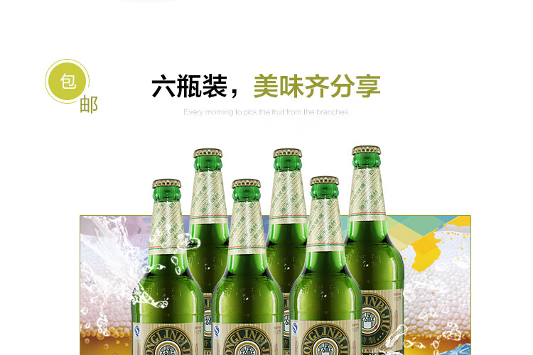 松林啤酒580ml6瓶装辽宁朝阳特产淡爽型黑松啤酒