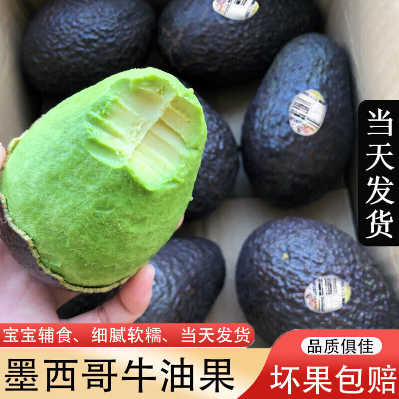 京遇良橙墨西哥进口牛油果 新鲜当季孕妇生鲜水果整箱 6个精品巨无霸【170-210g】
