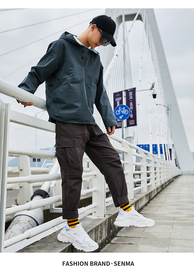 森马男鞋春季2020新款潮鞋青少年透气厚底小白色老爹鞋子男运动鞋 白