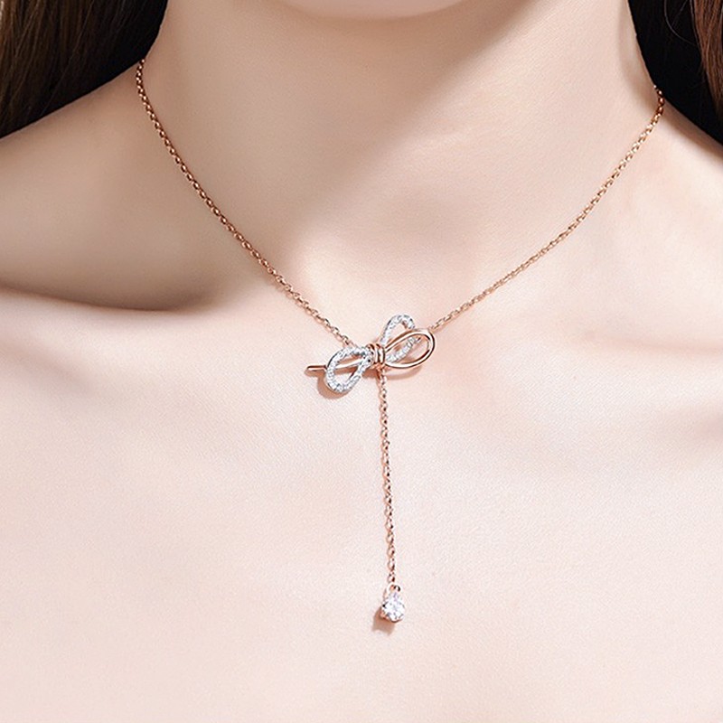 2019年新款 抖音同款蝴蝶结项链