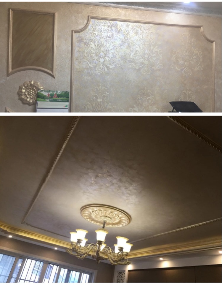 环保艺术漆涂料欧式三色珠光幻彩漆室内印花漆背景墙漆效果图 sz002中