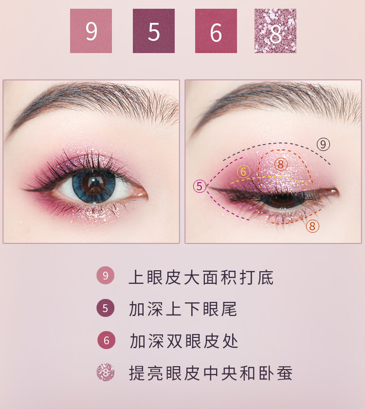 novo【18色&8色】李佳琦沙漠玫瑰眼影盘独角兽德国小众眼影闪粉网红 赤紫烟熏18色眼影盘