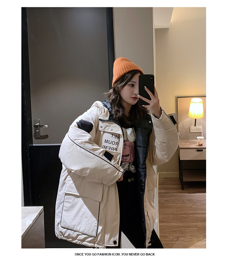 羽绒衣棉外套服冬季女潮ins超火港风原宿工装韩版宽松