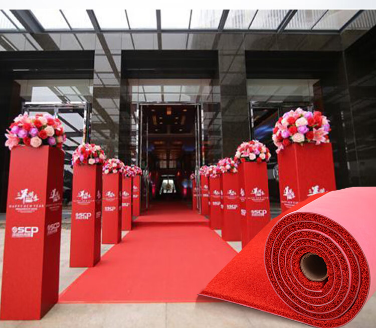 塑料红地毯加厚电梯防滑室外可裁剪丝圈定制定制 红色